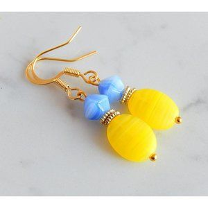 Yellow and Blue Earrings